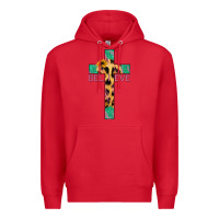Red Believe Cross Premium Hoodie - Jasminsmagicworld