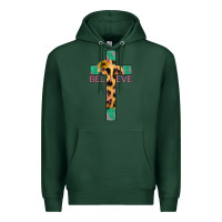 Sports Green Believe Cross Premium Hoodie - Jasminsmagicworld
