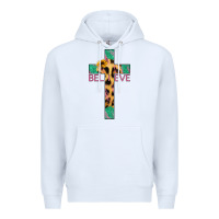 White Believe Cross Premium Hoodie - Jasminsmagicworld