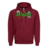 Burgundy sister soccer Zipper Hoodie - Zillion Design Studio