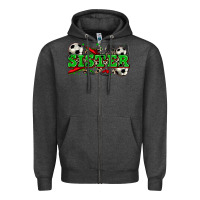 Charcoal Heather sister soccer Zipper Hoodie - Zillion Design Studio
