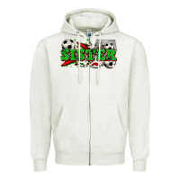 Oatmeal Heather sister soccer Zipper Hoodie - Zillion Design Studio