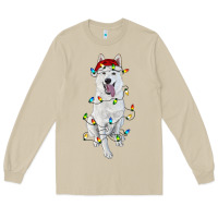 Mushroom Christmas White Shepherd With Christmas Lights Long Sleeve Tee - RanaPortraitStore