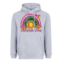 Heather Grey summer vibes  rainbow Heavyweight Hoodie - HRA Design Shop