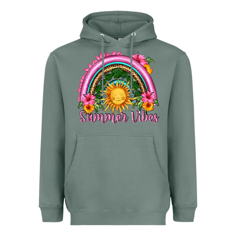 Summer Vibes  Rainbow Heavyweight Hoodie by HRA Design Shop | Teevron