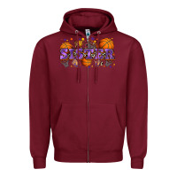 Burgundy sister basketball Zipper Hoodie - Zillion Design Studio