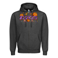 Charcoal Heather sister basketball Zipper Hoodie - Zillion Design Studio