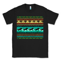 Black turquoise horse and bullskull aztec  pattern Classic Tee - BarkalooDesign