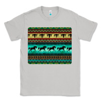 Moon Dust turquoise horse and bullskull aztec  pattern Classic Tee - BarkalooDesign
