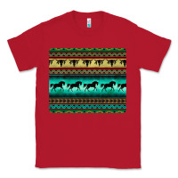 Red turquoise horse and bullskull aztec  pattern Classic Tee - BarkalooDesign