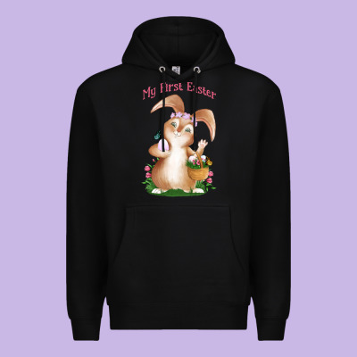 Babies First Easter Girls Premium Hoodie Designed By Jasminsmagicworld