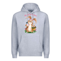 Heather Grey Babies First Easter Girls Premium Hoodie - Jasminsmagicworld
