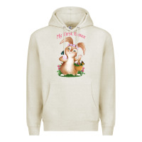 Oatmeal Heather Babies First Easter Girls Premium Hoodie - Jasminsmagicworld