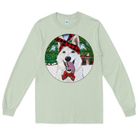 Matcha Christmas White Shepherd With Cowhide Long Sleeve Tee - RanaPortraitStore