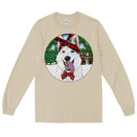 Mushroom Christmas White Shepherd With Cowhide Long Sleeve Tee - RanaPortraitStore
