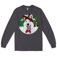 Smoke Christmas White Shepherd With Cowhide Long Sleeve Tee - RanaPortraitStore