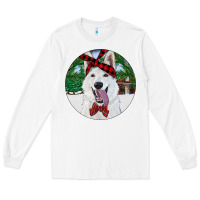 White Christmas White Shepherd With Cowhide Long Sleeve Tee - RanaPortraitStore