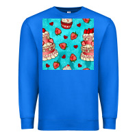 True Royal valentines day cake and strawberries seamless pattern Premium Sweatshirt - BundleAndBundleShop