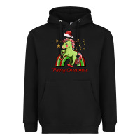 Black merry christmas unicorn Heavyweight Hoodie - FaDigitalArtStudio