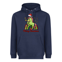 Navy merry christmas unicorn Heavyweight Hoodie - FaDigitalArtStudio