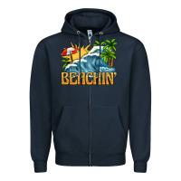 Navy beachin Zipper Hoodie - texasbilliewilder