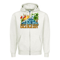Oatmeal Heather beachin Zipper Hoodie - texasbilliewilder