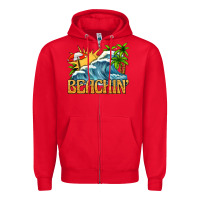 Red beachin Zipper Hoodie - texasbilliewilder