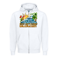 White beachin Zipper Hoodie - texasbilliewilder