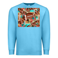Ocean Blue football leopard cowhide Premium Sweatshirt - JahusDesignShop