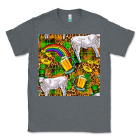 Charcoal Heather St. Patricks Cow With Rainbow And Beer Seamless Classic Tee - FaDigitalArtStudio
