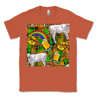 Copper St. Patricks Cow With Rainbow And Beer Seamless Classic Tee - FaDigitalArtStudio
