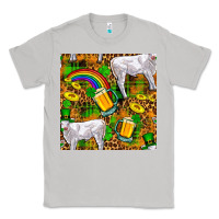 Moon Dust St. Patricks Cow With Rainbow And Beer Seamless Classic Tee - FaDigitalArtStudio