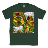 Sports Green St. Patricks Cow With Rainbow And Beer Seamless Classic Tee - FaDigitalArtStudio