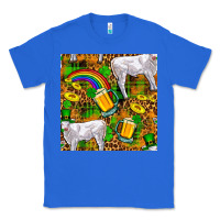 True Royal St. Patricks Cow With Rainbow And Beer Seamless Classic Tee - FaDigitalArtStudio
