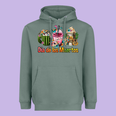 Mexican Día De Los Muertos Coffee Cups Heavyweight Hoodie Designed By Fadigitalartstudio
