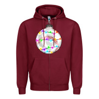 Burgundy Christmas baseball Zipper Hoodie - RanaPortraitStore
