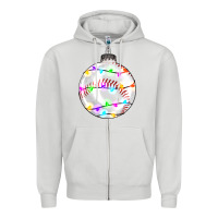 Dove Grey Christmas baseball Zipper Hoodie - RanaPortraitStore
