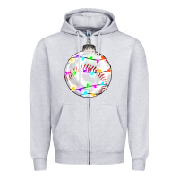 Heather Grey Christmas baseball Zipper Hoodie - RanaPortraitStore