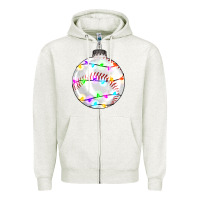 Oatmeal Heather Christmas baseball Zipper Hoodie - RanaPortraitStore