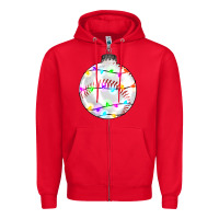 Red Christmas baseball Zipper Hoodie - RanaPortraitStore