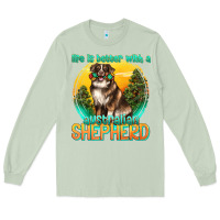 Matcha life is better with a australian shepherd Long Sleeve Tee - texasbilliewilder