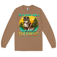 Toasted Coconut life is better with a australian shepherd Long Sleeve Tee - texasbilliewilder