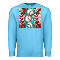 Ocean Blue baseball leopard cowhide turquoise Premium Sweatshirt - JahusDesignShop