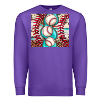 Purple baseball leopard cowhide turquoise Premium Sweatshirt - JahusDesignShop