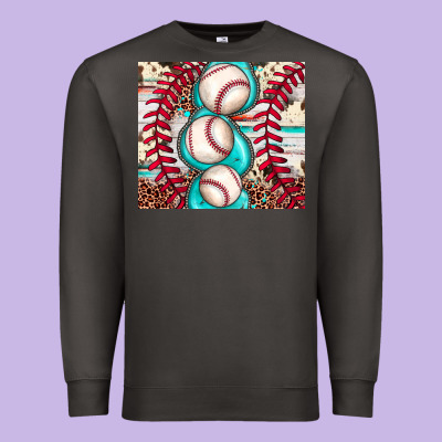Baseball Leopard Cowhide Turquoise Premium Sweatshirt Designed By Jahusdesignshop