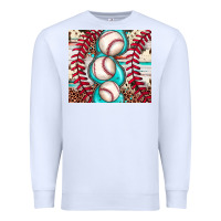 White baseball leopard cowhide turquoise Premium Sweatshirt - JahusDesignShop