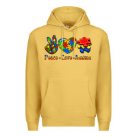 Antique Gold Peace Love Autism Premium Hoodie - Jasminsmagicworld