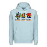 Blue Mist Peace Love Autism Premium Hoodie - Jasminsmagicworld