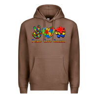 Chestnut Peace Love Autism Premium Hoodie - Jasminsmagicworld
