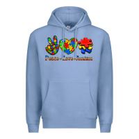 Colony Blue Peace Love Autism Premium Hoodie - Jasminsmagicworld